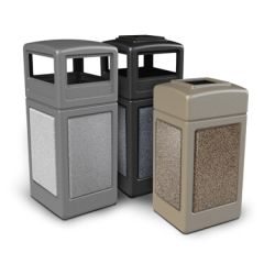 Earth-Tone Panel Commercial Trash Cans