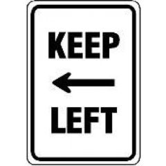 Keep Left w/ Left Arrow Sign