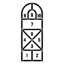 Arched Hopscotch Playground Stencil