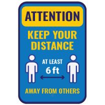 Attention Keep your Distance Sign