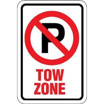 Tow Zone w/ No Parking Symbol Sign