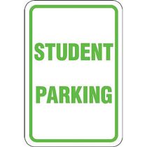 Student Parking Sign