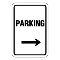 Parking w/ R Arrow Sign