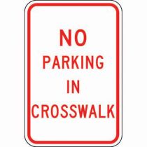 No Parking in Crosswalk Sign