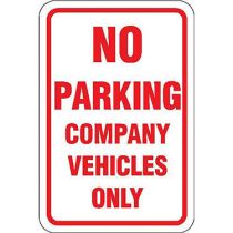 No Parking Company Vehicles Only Sign
