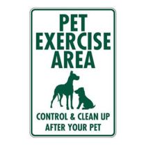 Pet Exercise Area Sign