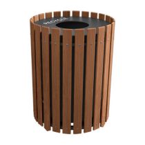 Round Slatted Recyclers - Wood Grain Naturals