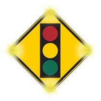 Flash Alert Solar Traffic Signal Ahead Sign