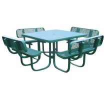 Total Coat Square Picnic Table with Backrests