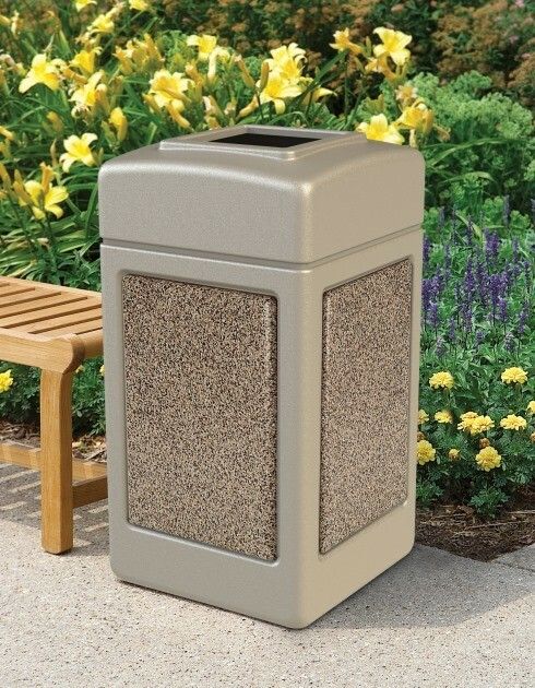 Earth-Tone Panel Commercial Trash Cans WR-22 - - Barco Products