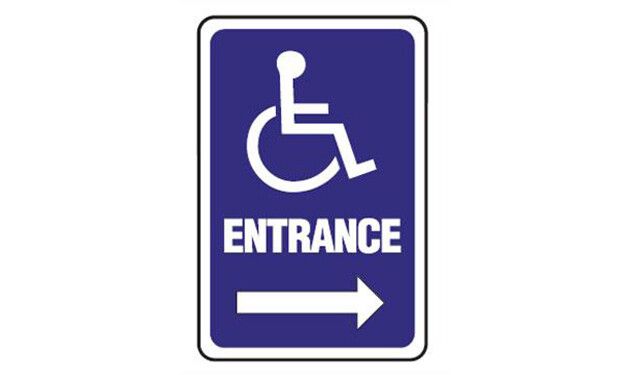 Symbol of Access, Entrance w/ Right Arrow Sign AS55 - - Barco Products