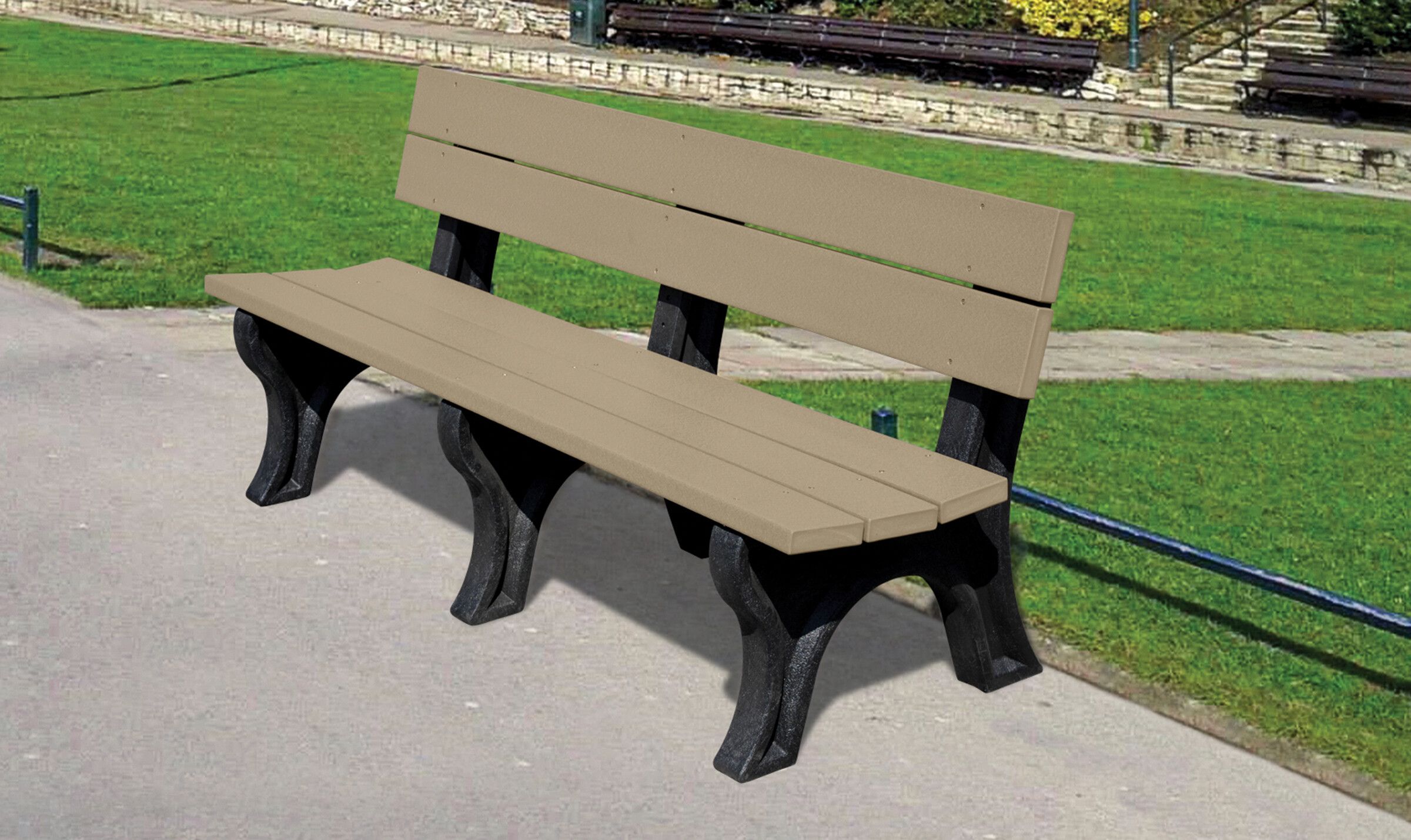 asignación Ligero Ajustarse Traditional Recycled Plastic Benches BN-71 - - Barco Products