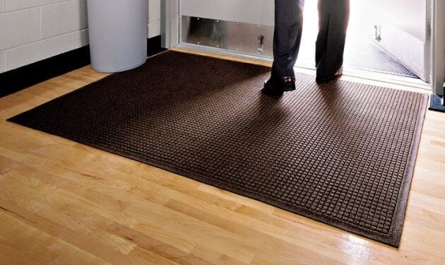 M+A Matting WaterHog Commercial-Grade Entrance Mat - Rubber Border Indoor/ Outdoor, Door Mat Charcoal 4' x 6