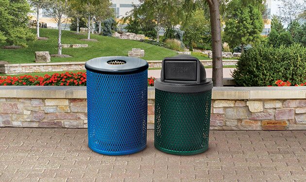 Earth-Tone Panel Commercial Trash Cans WR-22 - - Barco Products