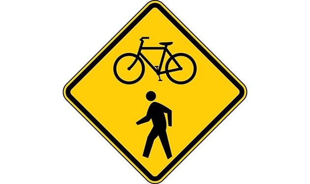 Combination Bike and Pedestrian Crossing Symbol Sign SIGN-84