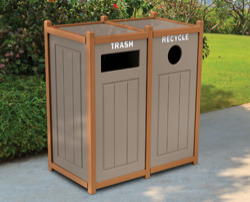 Earth-Tone Panel Commercial Trash Cans WR-22 - - Barco Products